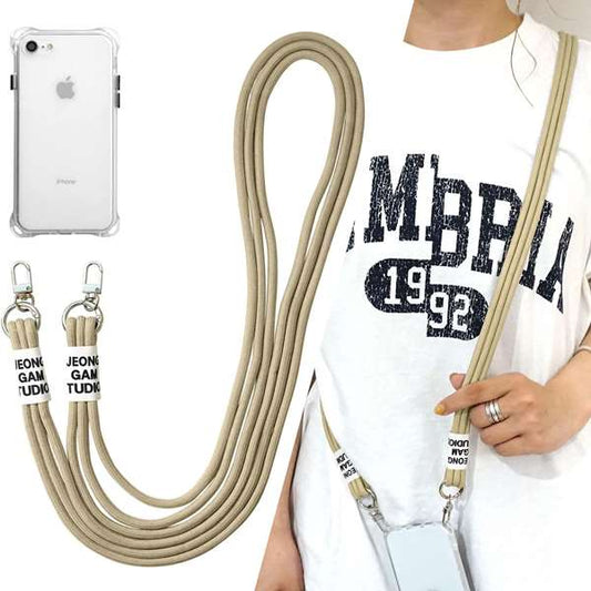iPhone 18 Pro スマホショルダー 【 TPUクリアケース 3連紐ストラップ付 】