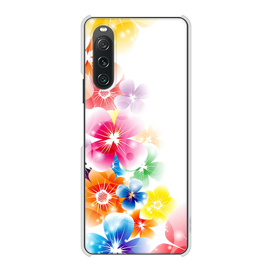 Xperia 10 V A302SO SoftBank 1209 光と花 ハードケース 背面印刷