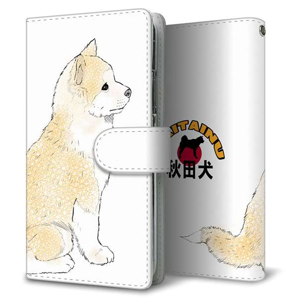 iPhone XS Max 高画質仕上げ プリント手帳型ケース(通常型)【YD987 秋田犬02】