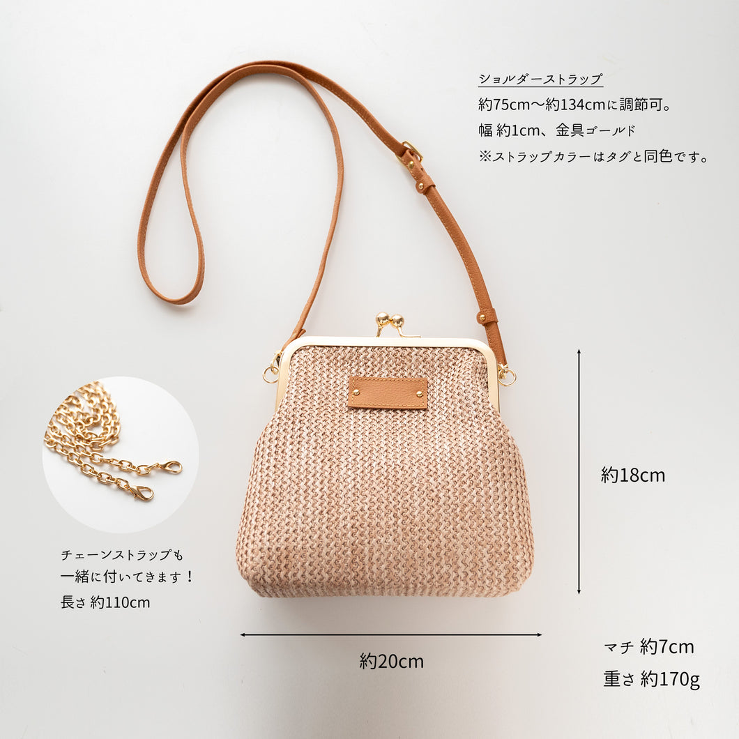 がま口 かごバッグ 名入れ タグ付き TKM
