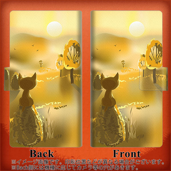 iPhone 18 Pro 400 たそがれの猫 薄型スリム プリント手帳型ケース