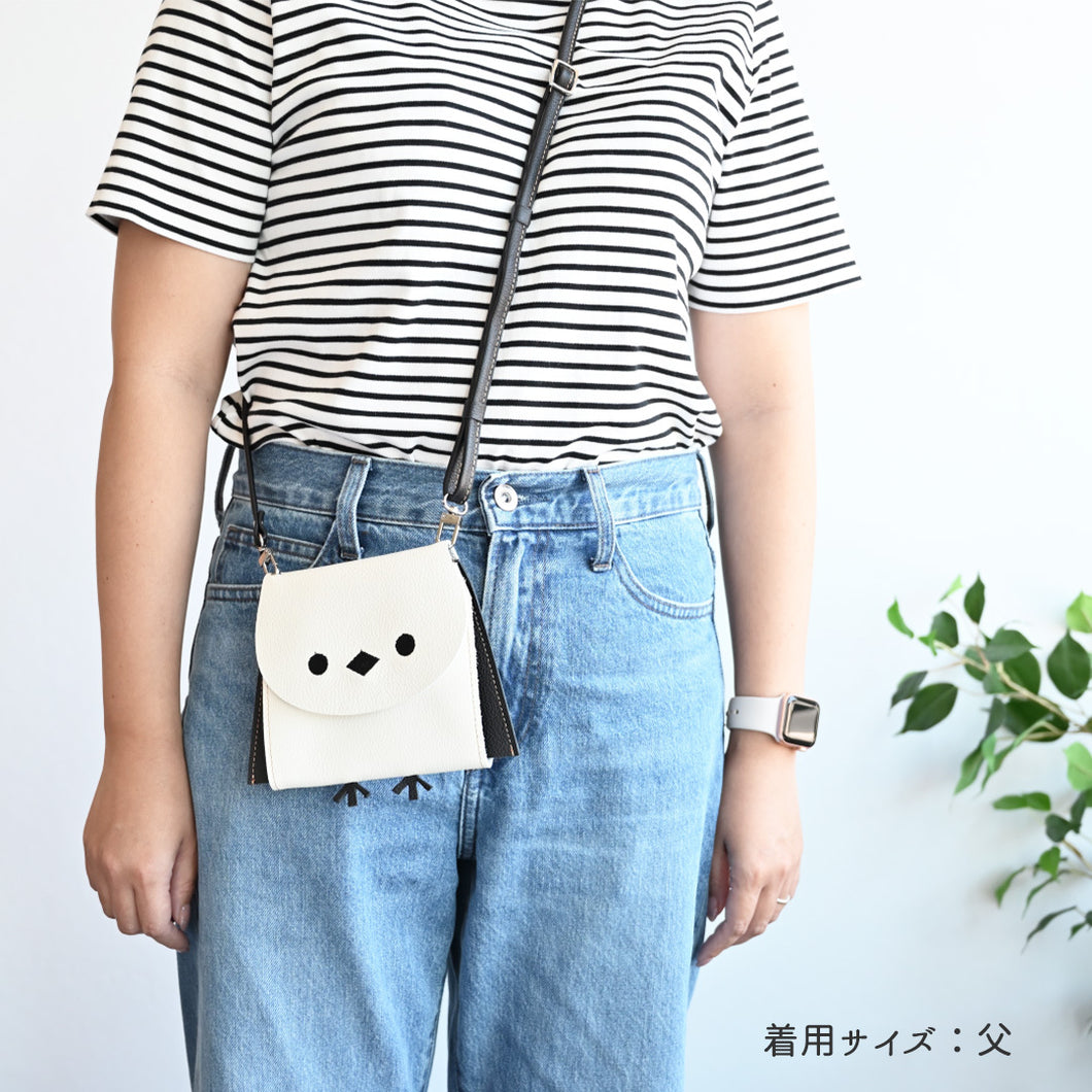 姫路レザー 親子 シマエナガ コインケース 仕切り付き
