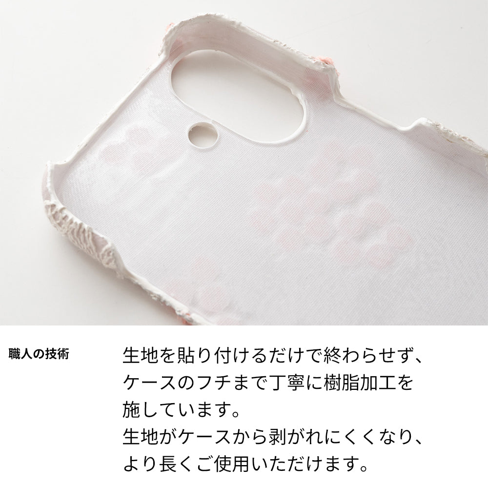 OPPO Reno7 A ぷっくりミモザ 刺繍 くすみカラー まるっと全貼りハードケース