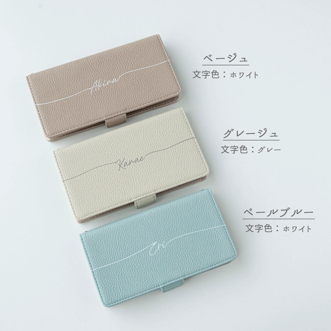 Galaxy S22 SC-51C docomo スマホショルダー 【 手帳型 Simple 名入れ 長さ調整可能ストラップ付き 】 耐衝撃