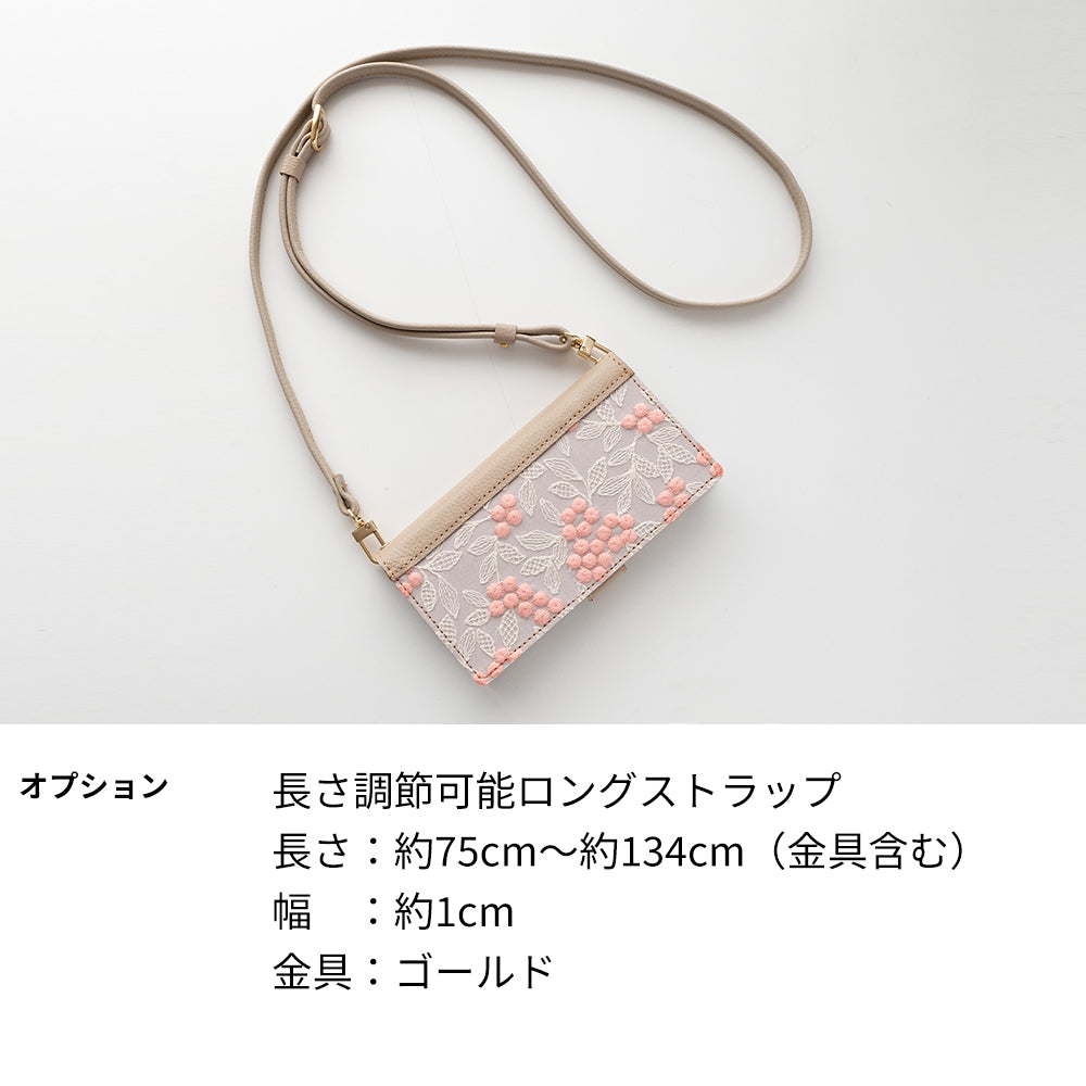 arrows N F-51C docomo ぷっくりミモザ × シュリンクレザー 本革 サイドマグネット スマホケース 手帳型