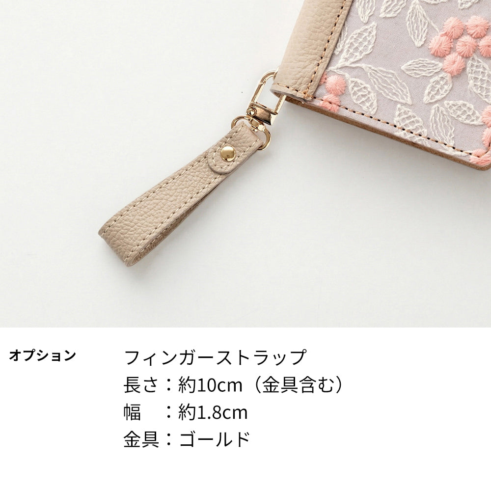 arrows N F-51C docomo ぷっくりミモザ × シュリンクレザー 本革 サイドマグネット スマホケース 手帳型