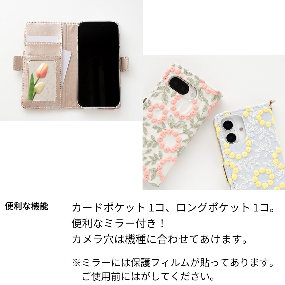 OPPO Reno7 A ぷっくりフラワーサークル サイドマグネット スマホケース 手帳型