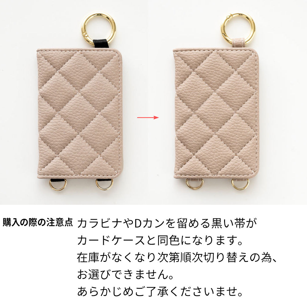 iPhone 17 キルティング カラー リアケース 2つ折りカードケース ミラー付き