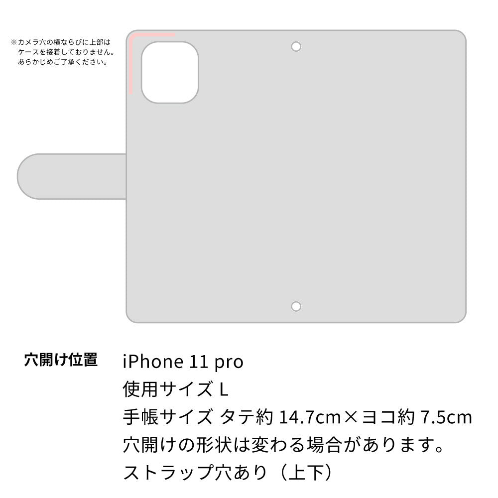 iPhone 11 Pro くすみガーデン 大人かわいい プリント手帳型ケース 耐衝撃