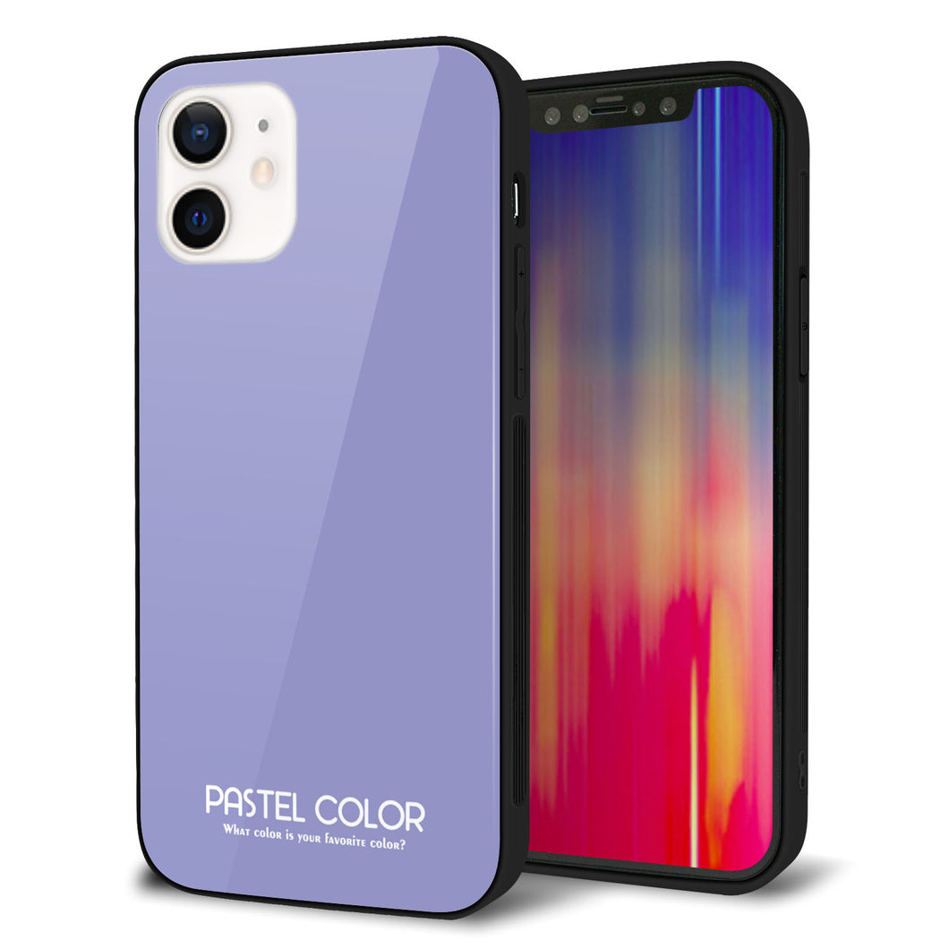 iPhone 12 強化ガラス&TPUスマホケース ガラプリ【KM900 パステルカラー(パステルブルー)】