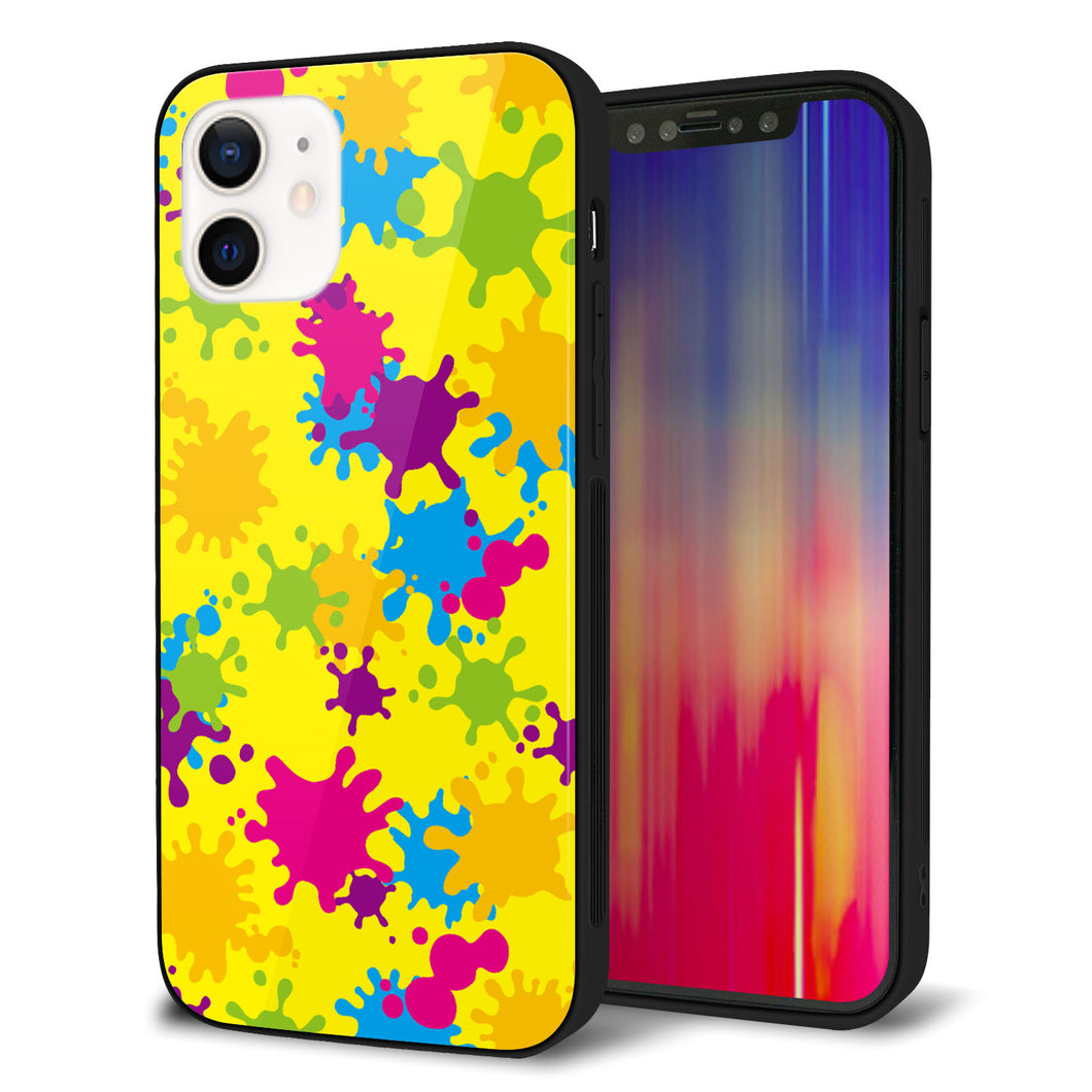 iPhone 12 強化ガラス&TPUスマホケース ガラプリ【MA879 ペイントイエロー】