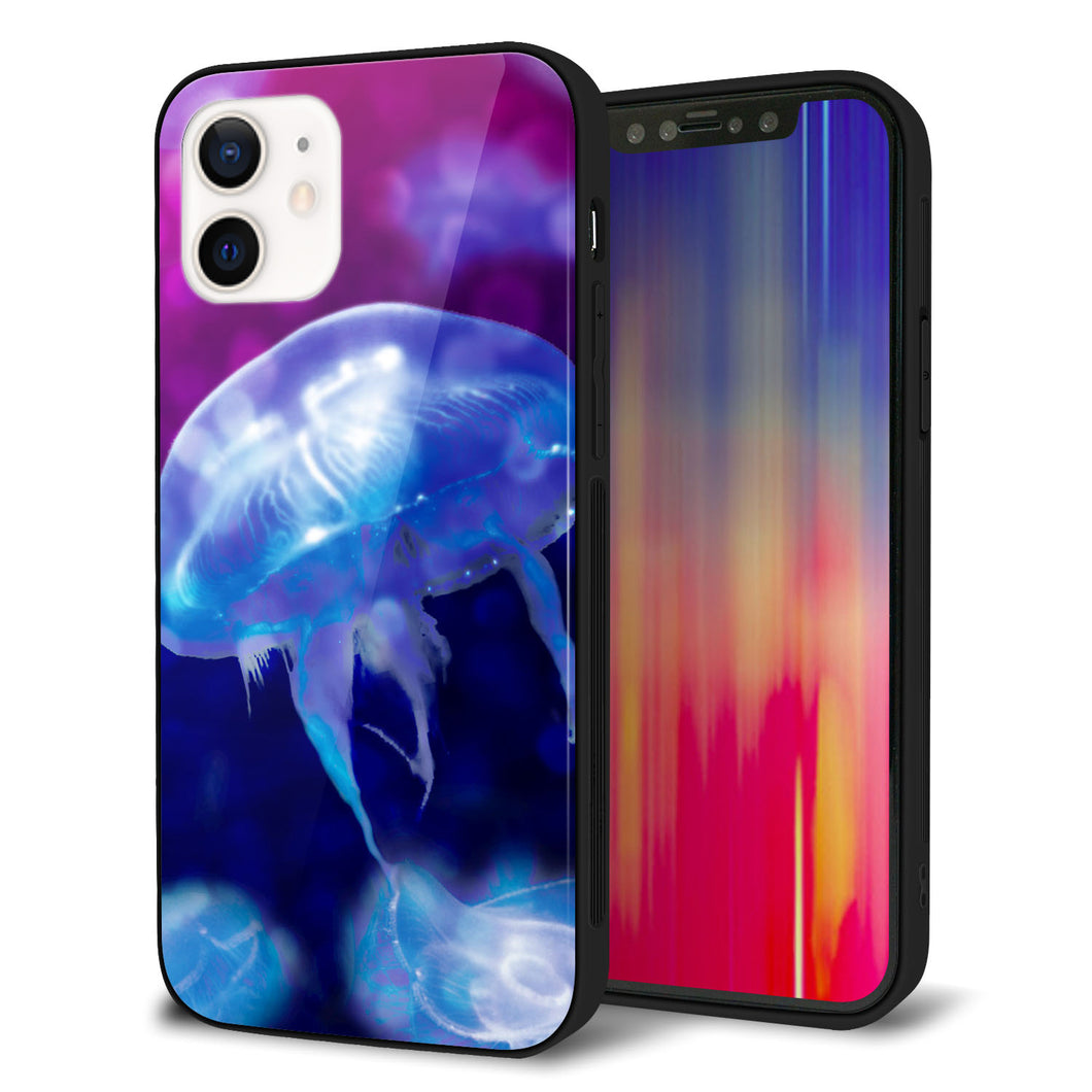 iPhone 12 強化ガラス&TPUスマホケース ガラプリ【MA934 クラゲハイライト】