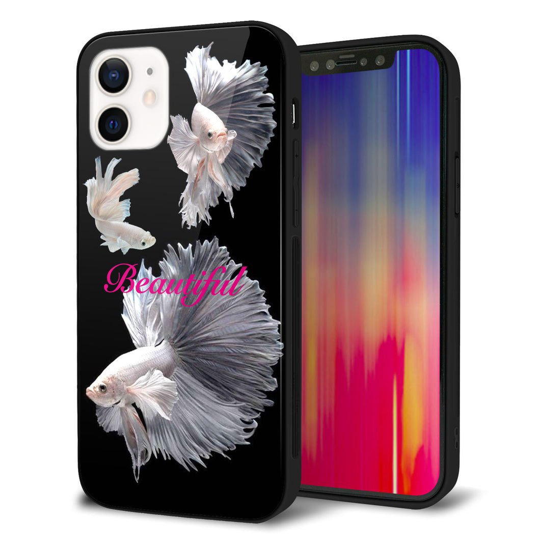 iPhone 12 強化ガラス&TPUスマホケース ガラプリ【MA957 金魚 B】