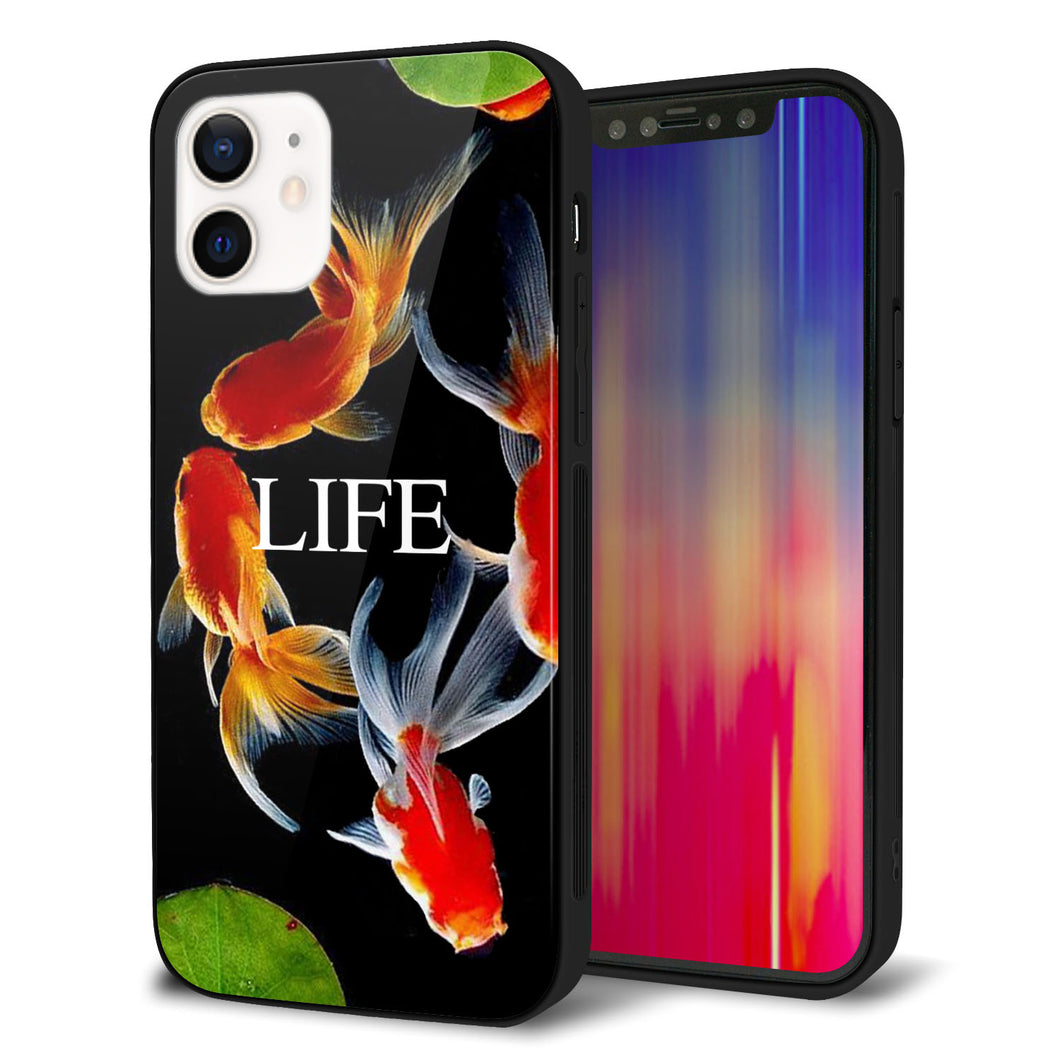 iPhone 12 強化ガラス&TPUスマホケース ガラプリ【MA958 金魚 C】