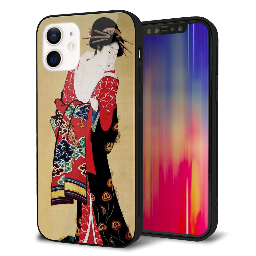 iPhone 12 強化ガラス&TPUスマホケース ガラプリ【MA965 花魁 A】