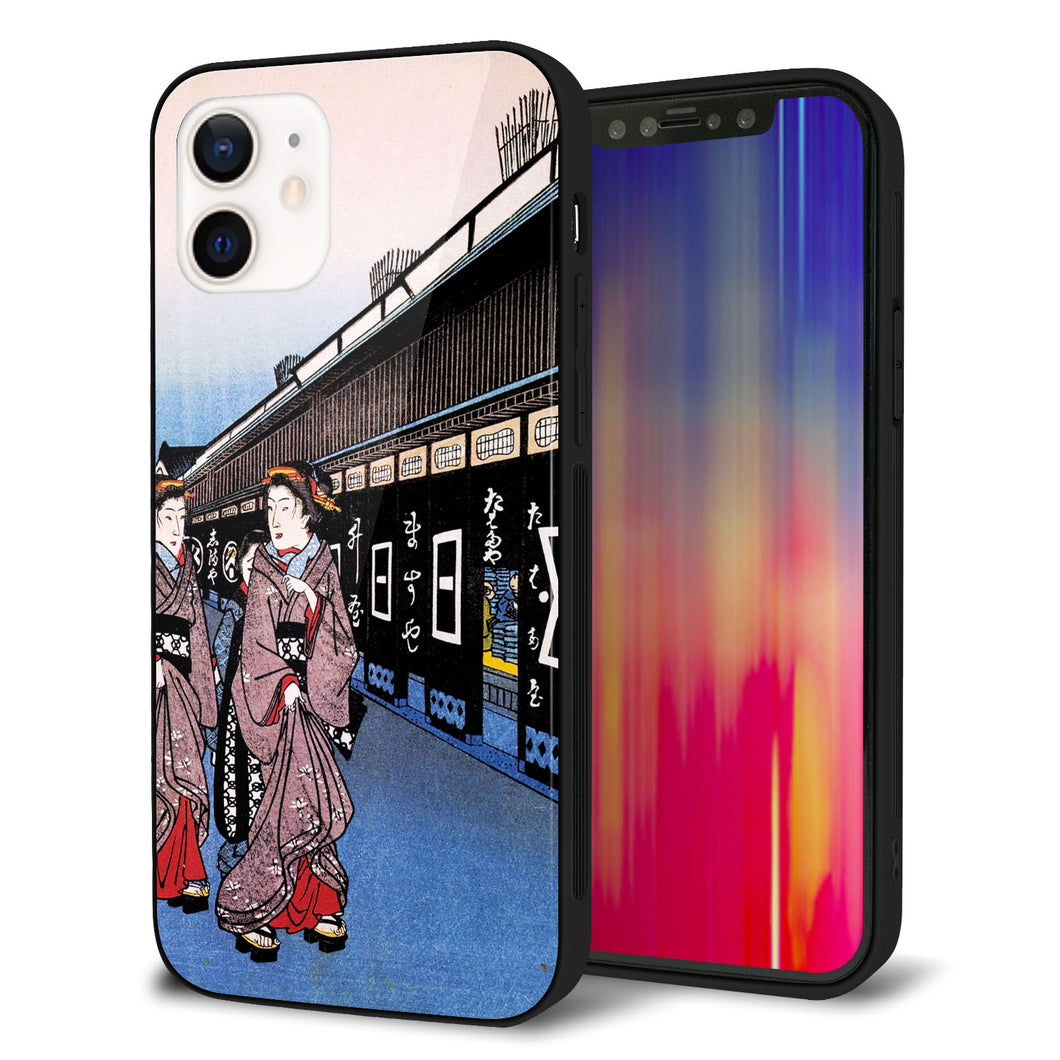 iPhone 12 強化ガラス&TPUスマホケース ガラプリ【MA966 花魁 B】