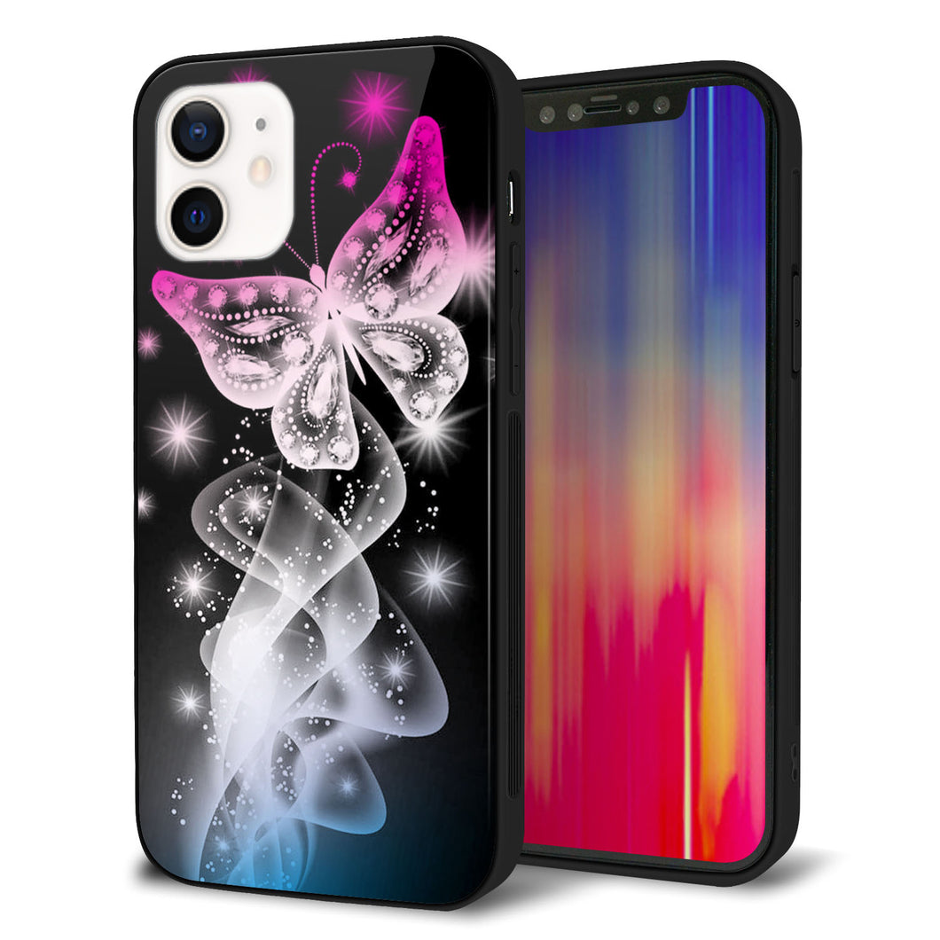 iPhone 12 強化ガラス&TPUスマホケース ガラプリ【MA989 蝶A】
