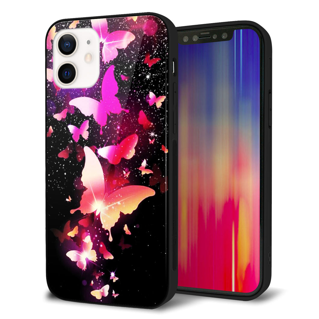 iPhone 12 強化ガラス&TPUスマホケース ガラプリ【MA991 蝶C】