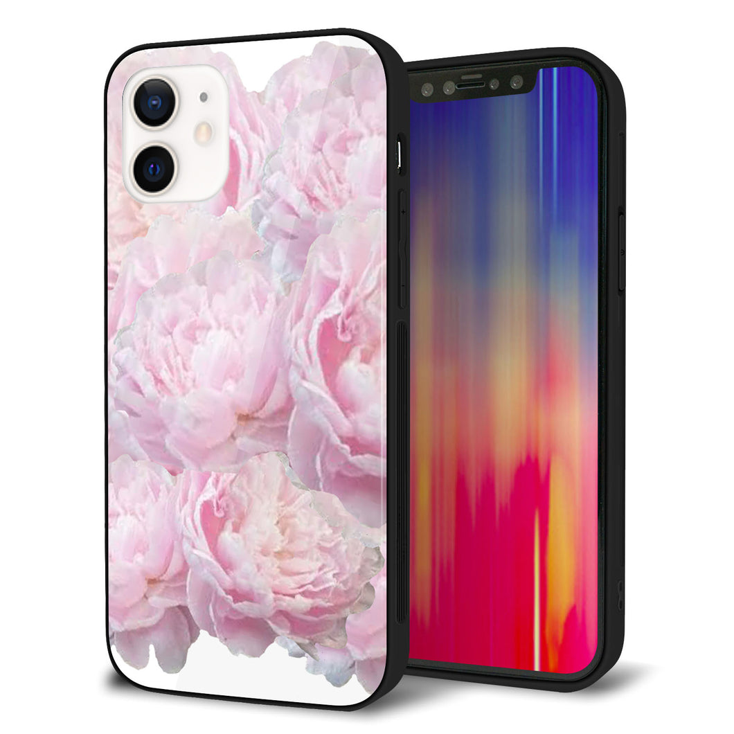 iPhone 12 強化ガラス&TPUスマホケース ガラプリ【YI885 フラワー6】