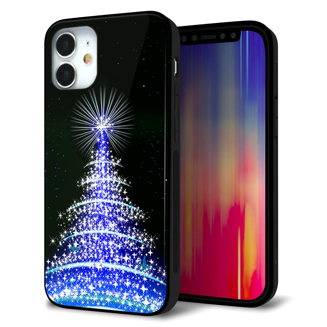 iPhone 12 mini 強化ガラス&TPUスマホケース ガラプリ【589 ブルーライトツリー】