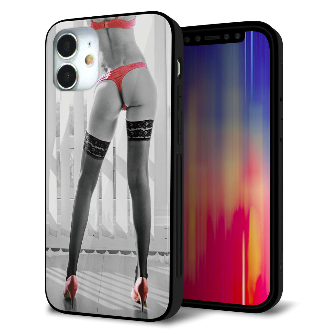 iPhone 12 mini 強化ガラス&TPUスマホケース ガラプリ【KM889 ハイヒール】