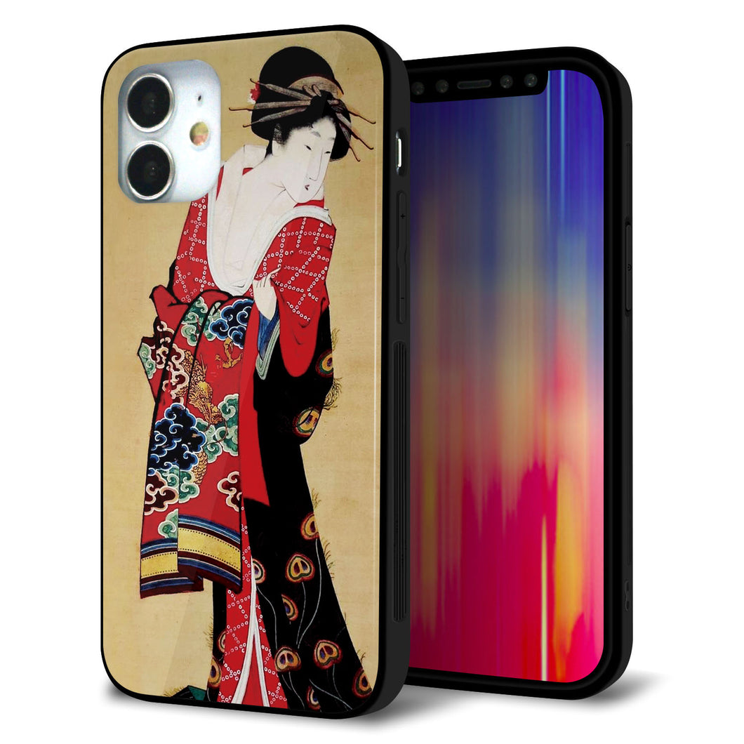 iPhone 12 mini 強化ガラス&TPUスマホケース ガラプリ【MA965 花魁 A】