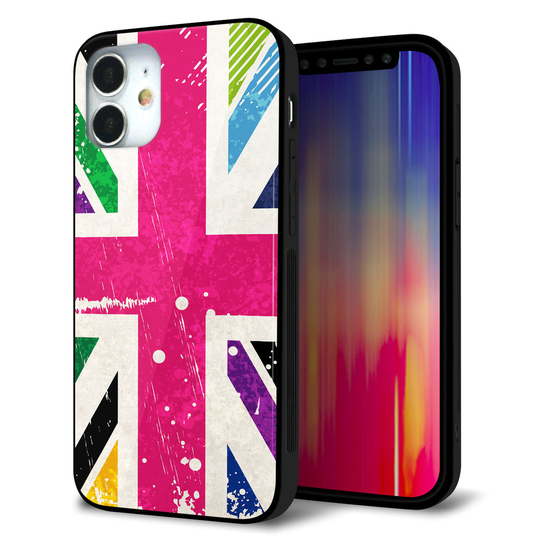 iPhone 12 mini 強化ガラス&TPUスマホケース ガラプリ【SC806 ユニオンジャック ピンクビンテージ】