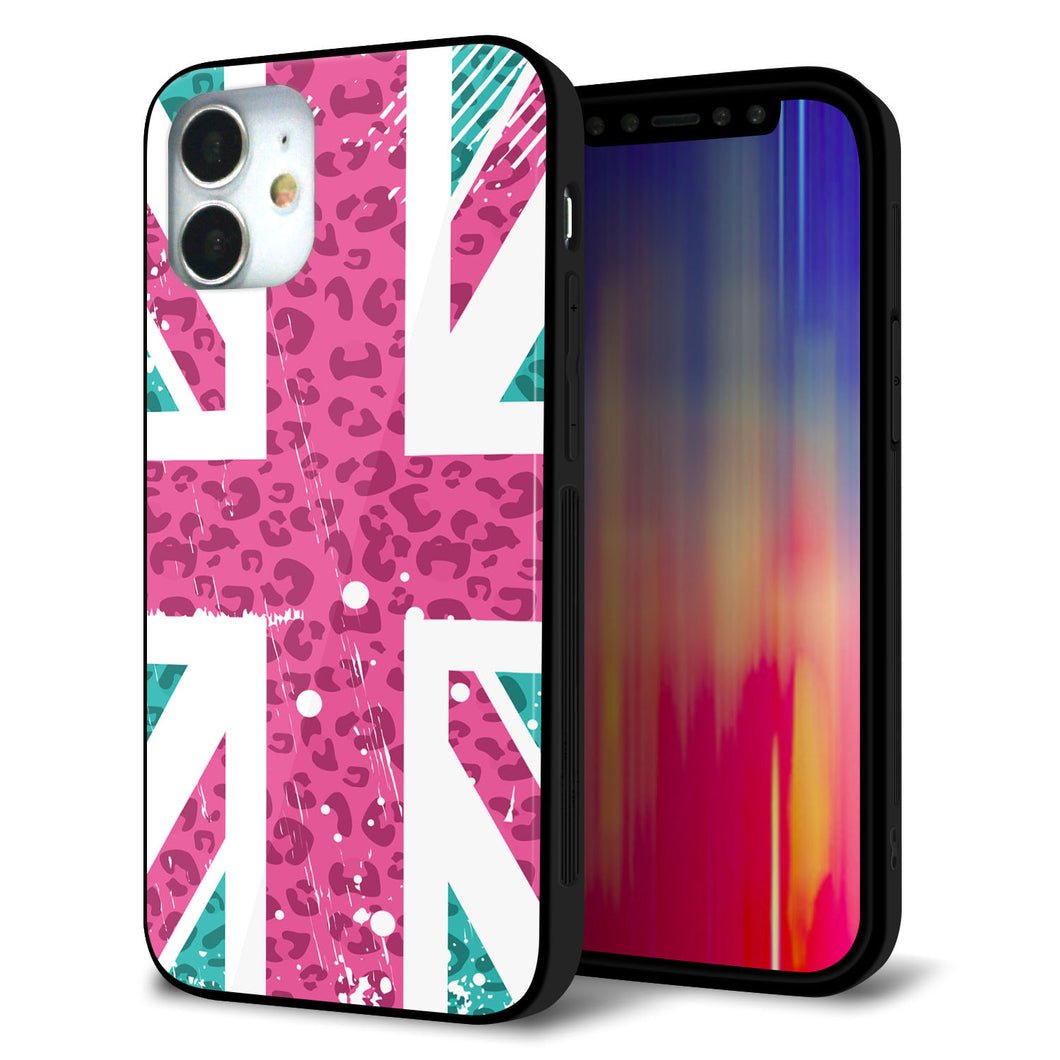 iPhone 12 mini 強化ガラス&TPUスマホケース ガラプリ【SC807 ユニオンジャック ピンクヒョウ柄】