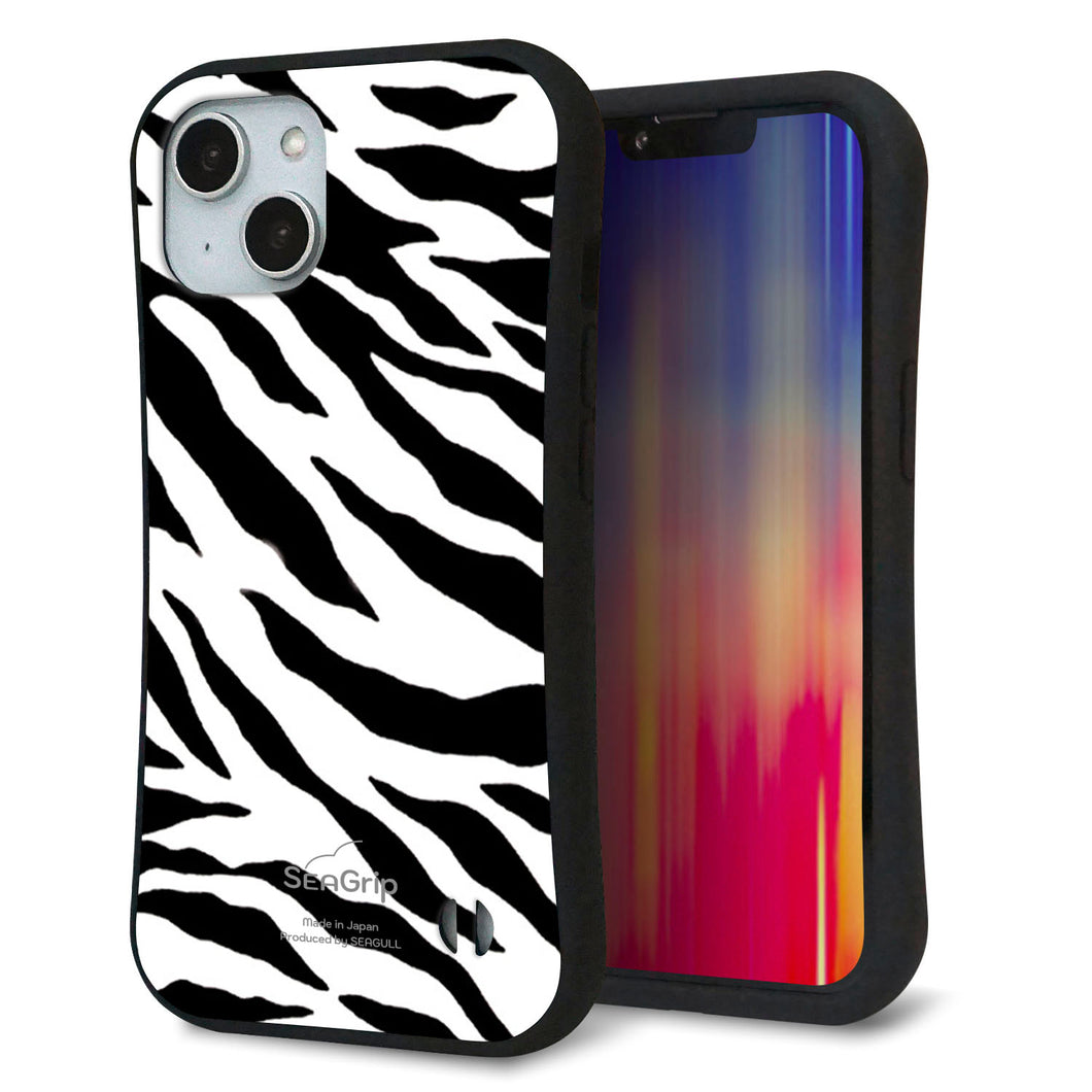 iPhone 14 スマホケース 「SEA Grip」 グリップケース Sライン 【054 ゼブラ】 UV印刷