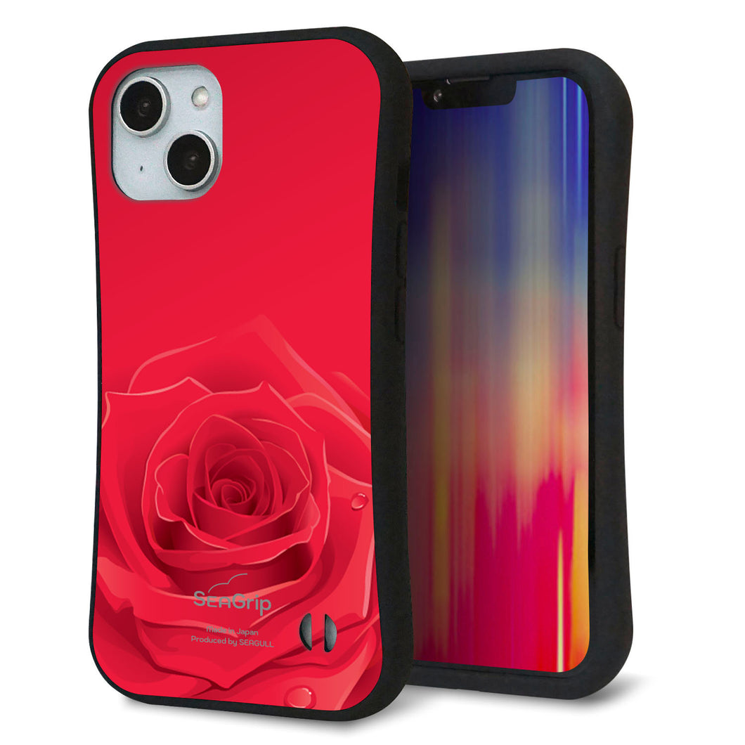 iPhone 14 スマホケース 「SEA Grip」 グリップケース Sライン 【395 赤いバラ】 UV印刷