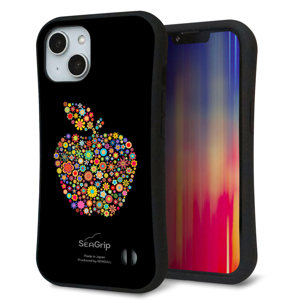iPhone 14 スマホケース 「SEA Grip」 グリップケース Sライン 【1195 カラフルアップル】 UV印刷