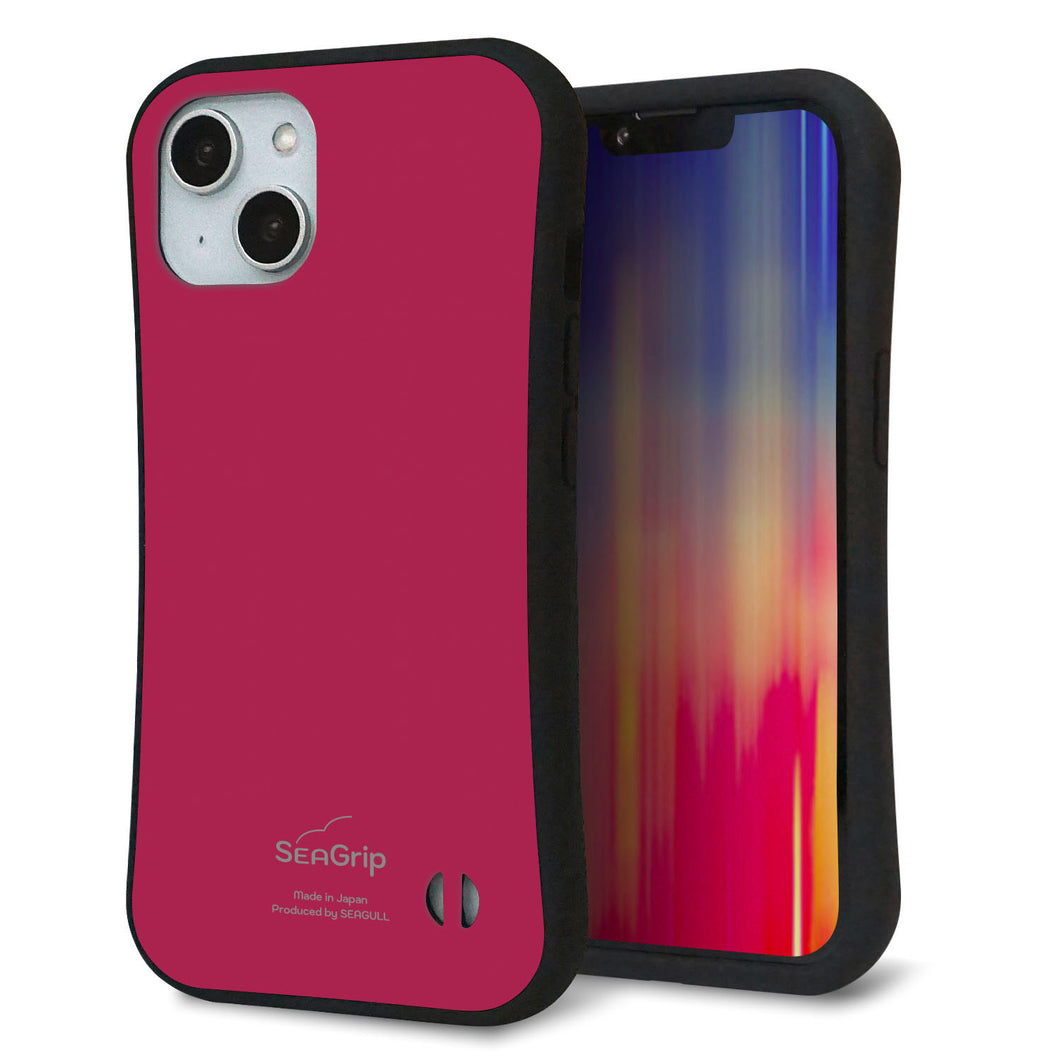 iPhone 14 スマホケース 「SEA Grip」 グリップケース Sライン 【KM921 レトロカラー(ダークピンク)】 UV印刷