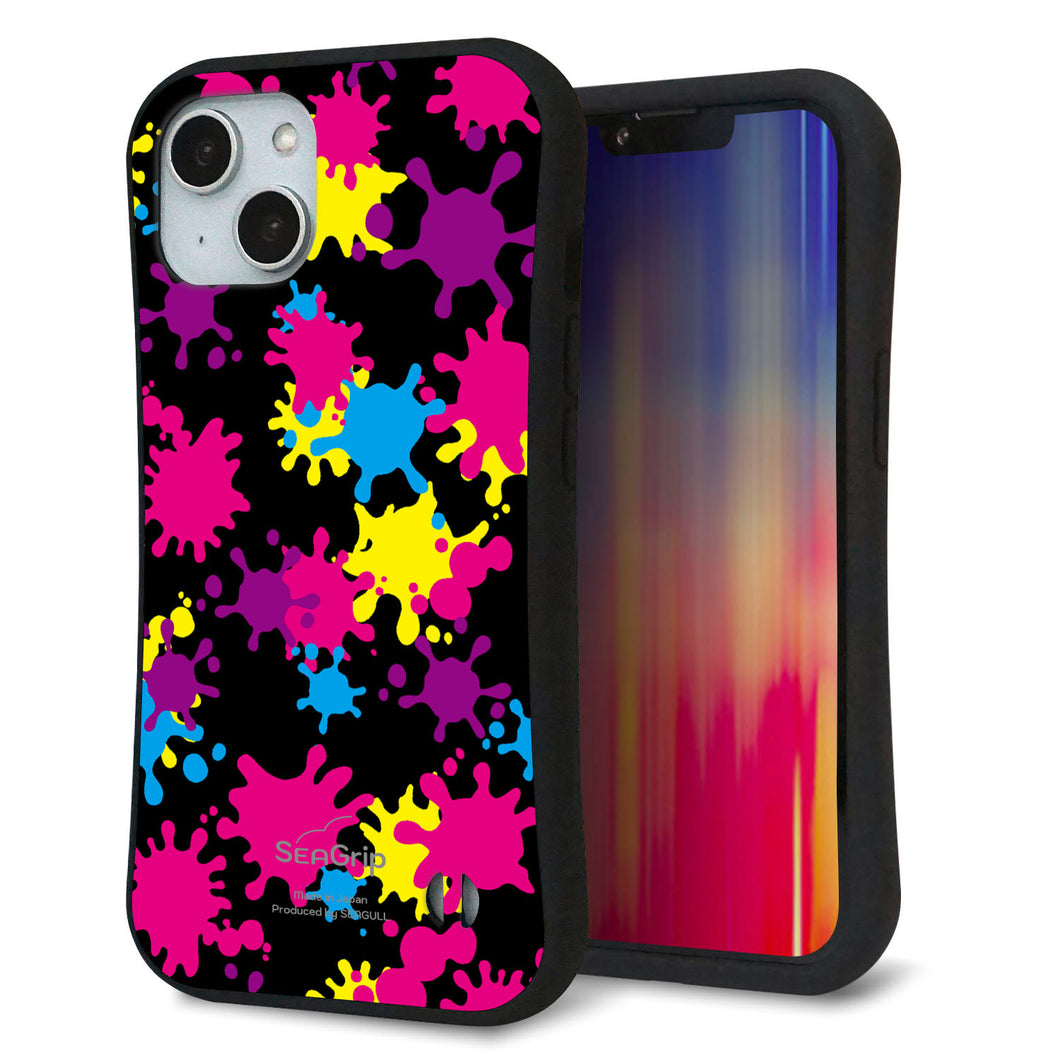 iPhone 14 スマホケース 「SEA Grip」 グリップケース Sライン 【MA877 ペイントブラック】 UV印刷
