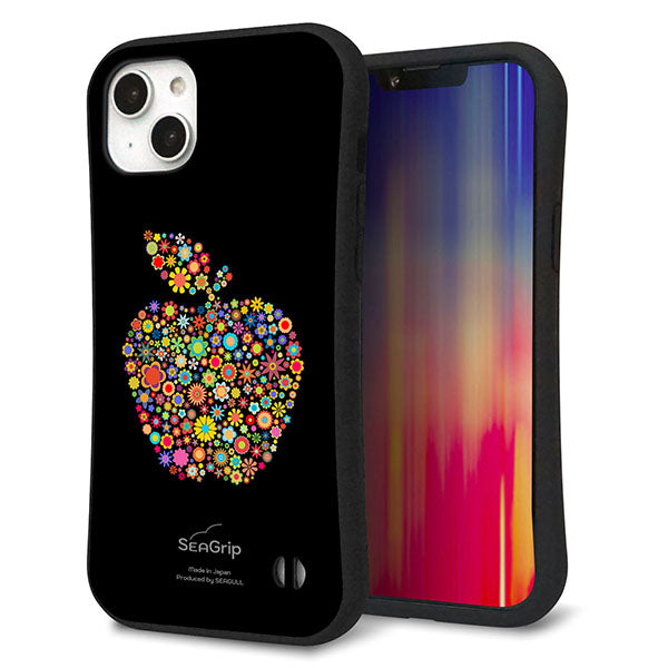 iPhone 14 Plus スマホケース 「SEA Grip」 グリップケース Sライン 【1195 カラフルアップル】 UV印刷