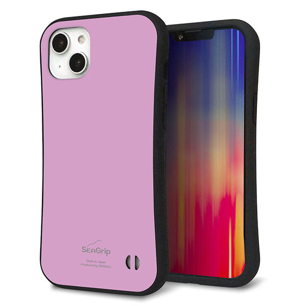 iPhone 14 Plus スマホケース 「SEA Grip」 グリップケース Sライン 【KM901 パステルカラー(パステルラベンダー)】 UV印刷