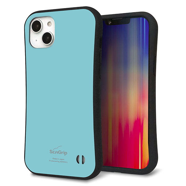 iPhone 14 Plus スマホケース 「SEA Grip」 グリップケース Sライン 【KM905 ポップカラー(エメラルドブルー)】 UV印刷