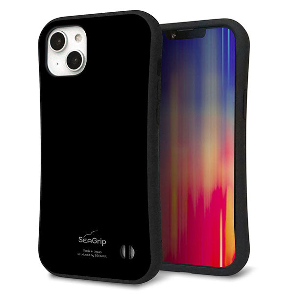 iPhone 14 Plus スマホケース 「SEA Grip」 グリップケース Sライン 【KM911 ポップカラー(ブラック)】 UV印刷