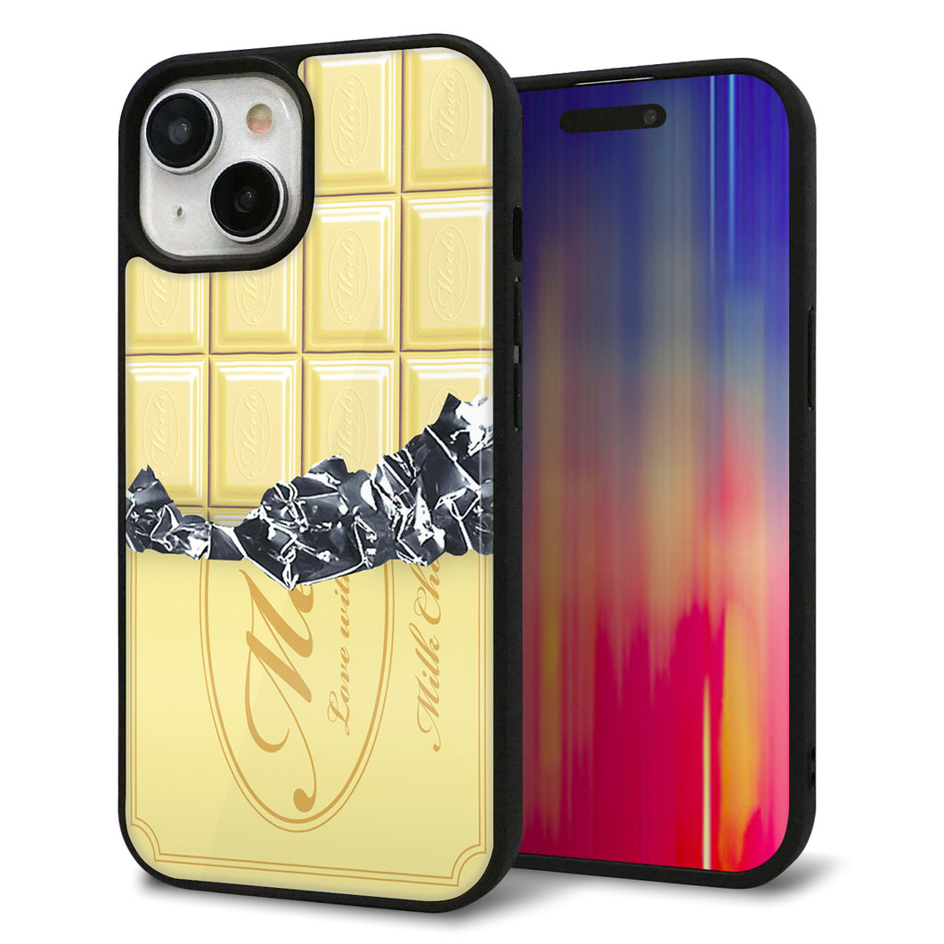 iPhone 15 強化ガラス&TPUスマホケース ガラプリ【553 板チョコ?ホワイト】