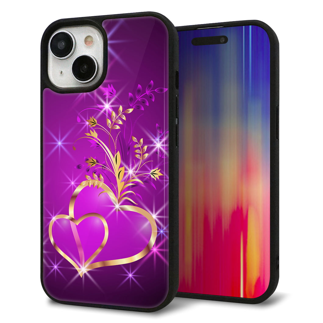iPhone 15 強化ガラス&TPUスマホケース ガラプリ【1139 舞い降りるハート】