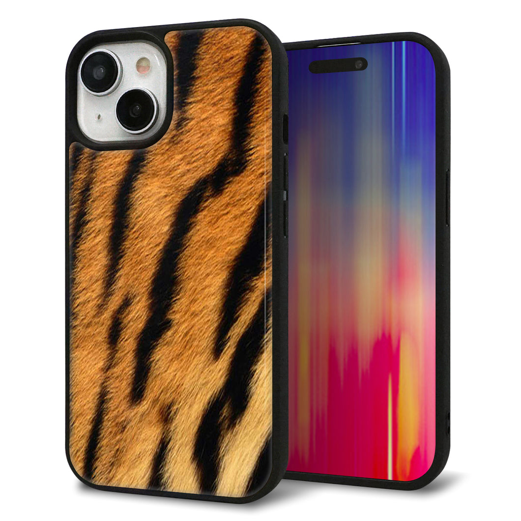 iPhone 15 強化ガラス&TPUスマホケース ガラプリ【EK847 虎柄】