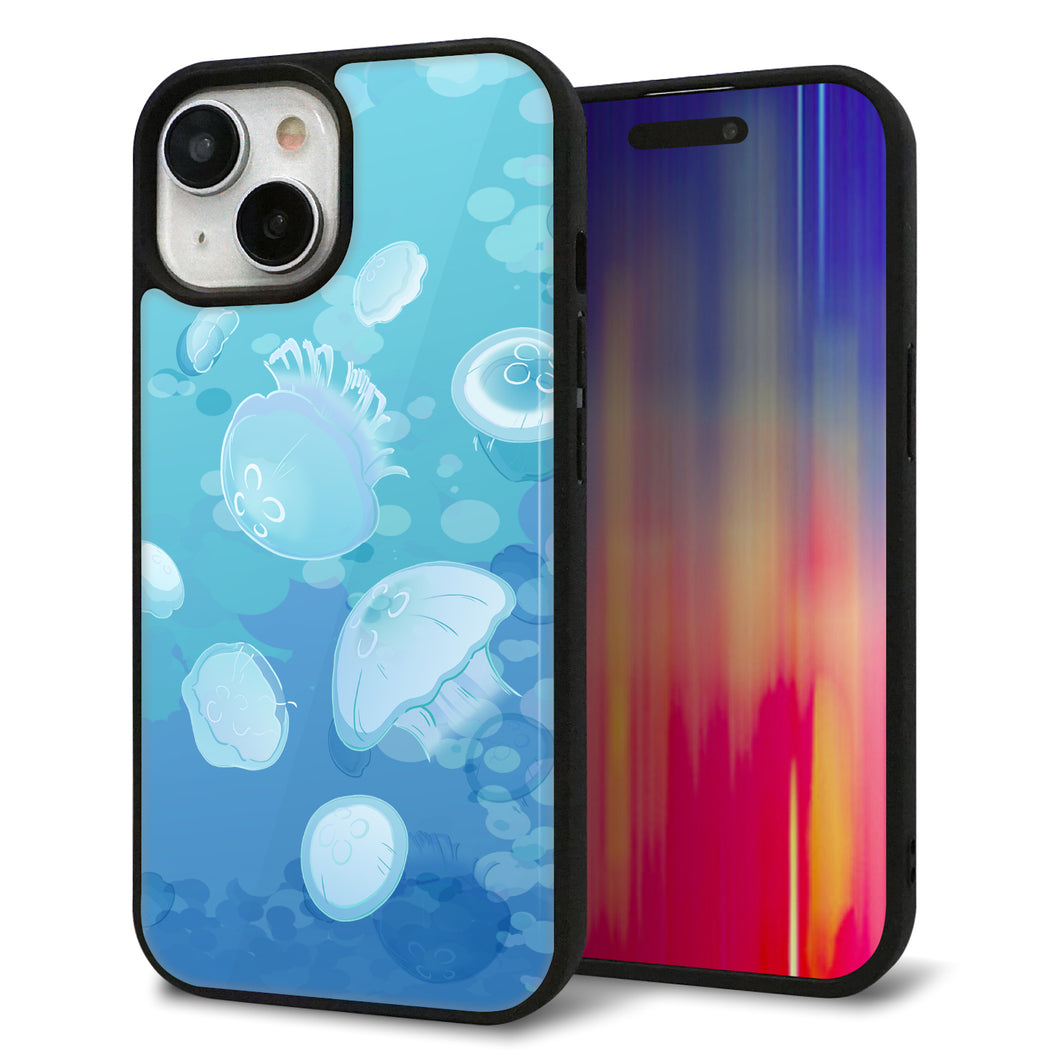 iPhone 15 強化ガラス&TPUスマホケース ガラプリ【HA262 ポケットアクアリウム ミズクラゲ】