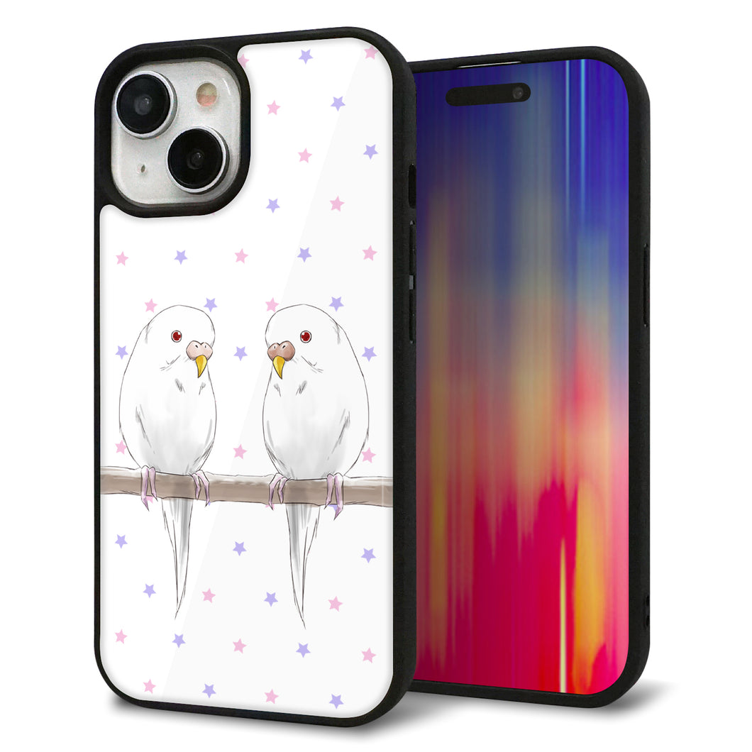 iPhone 15 強化ガラス&TPUスマホケース ガラプリ【HA273 インコイノ スター】