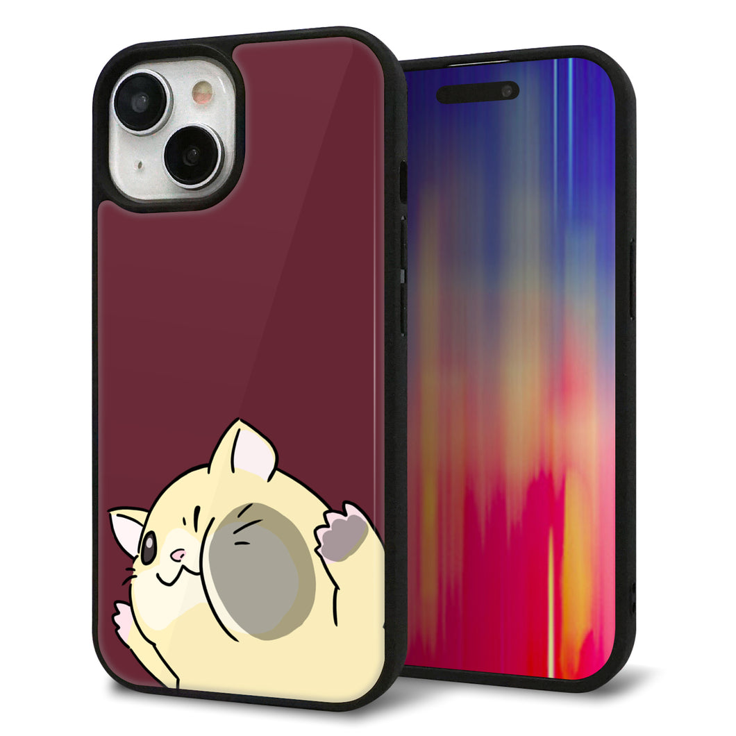 iPhone 15 強化ガラス&TPUスマホケース ガラプリ【HA296 むぎゅっとキンクマ】