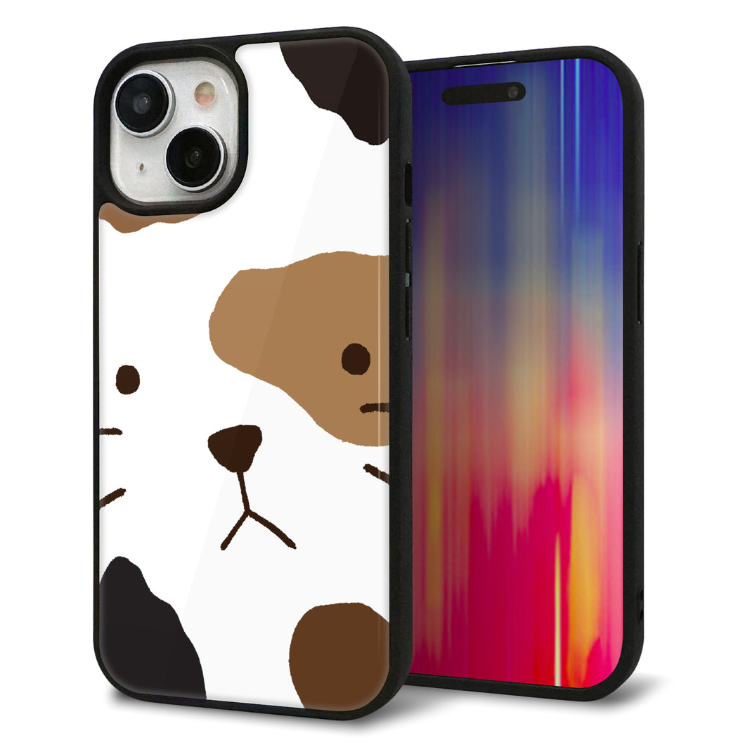 iPhone 15 強化ガラス&TPUスマホケース ガラプリ【IA801 みけ】