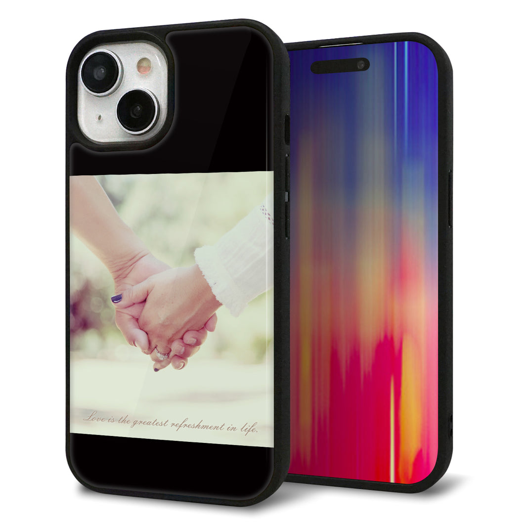 iPhone 15 強化ガラス&TPUスマホケース ガラプリ【KM875 カップル】