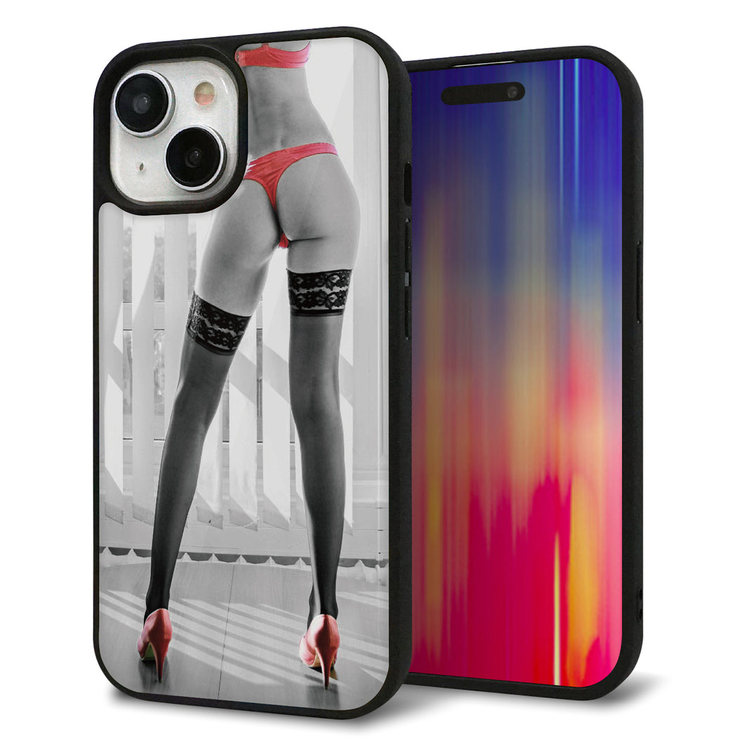iPhone 15 強化ガラス&TPUスマホケース ガラプリ【KM889 ハイヒール】