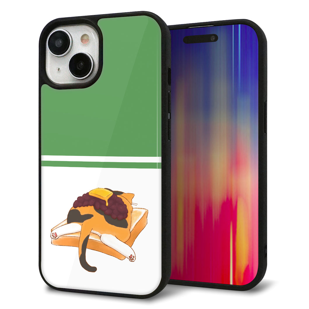 iPhone 15 強化ガラス&TPUスマホケース ガラプリ【KM963 あずき】