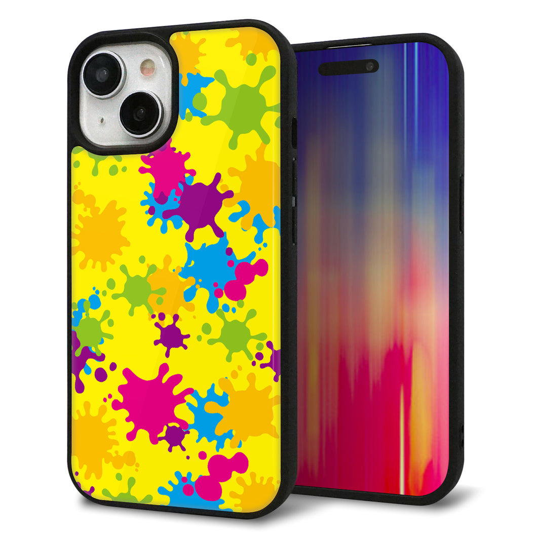 iPhone 15 強化ガラス&TPUスマホケース ガラプリ【MA879 ペイントイエロー】