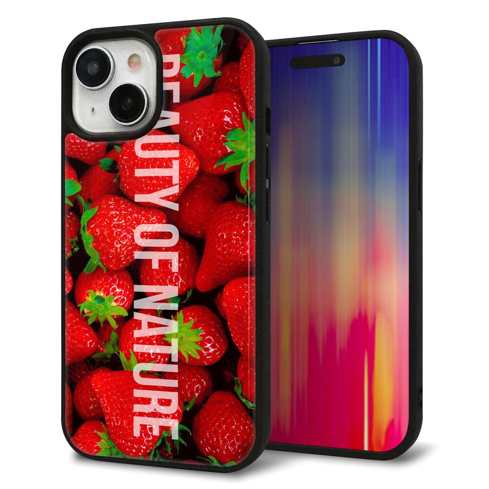 iPhone 15 強化ガラス&TPUスマホケース ガラプリ【MA881 ストロベリー】