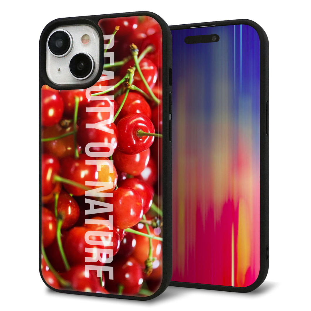 iPhone 15 強化ガラス&TPUスマホケース ガラプリ【MA883 チェリー】
